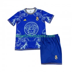 Camiseta 1ª Real Madrid Versace Blue Edition Niño 2024-2025 Manga Corta