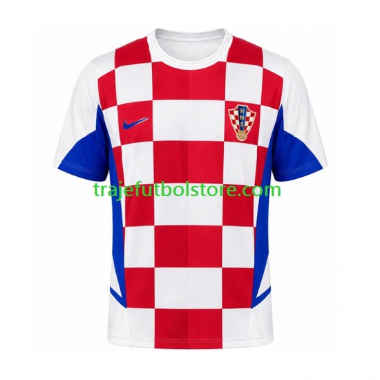 Camiseta 1ª Croacia Retro Hombre 2002 Manga Corta