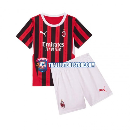 Camiseta 1ª AC Milan Niño 2024-2025 Manga Corta