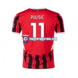 Camiseta 1ª AC Milan Pulisic 11 Hombre 2024-2025 Manga Corta