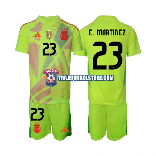 Camiseta 2ª Argentina Emiliano Martinez 23 Portero Niño 2024 Manga Corta