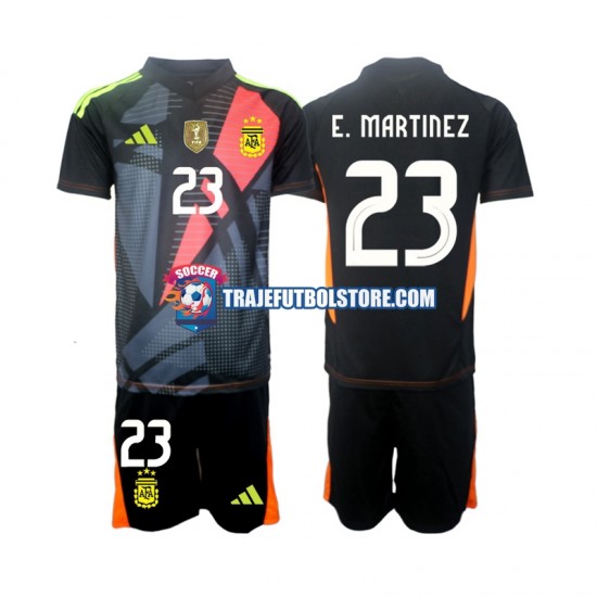 Camiseta 1ª Argentina Emiliano Martinez 23 Portero Niño 2024 Manga Corta