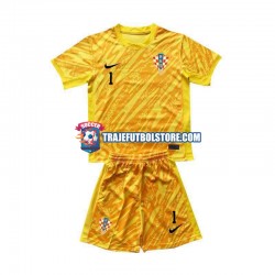 Camiseta 1ª Croacia DOMINIK LIVAKOVIC 1 Portero Niño Euro 2024 Manga Corta