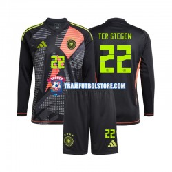 Camiseta 1ª Alemania Ter Stegen 22 Portero Niño Euro 2024 ML