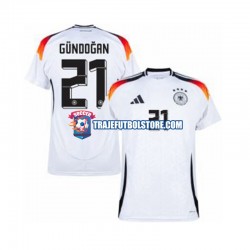 Camiseta 1ª Alemania Ilkay Gundogan 21 Hombre Euro 2024 Manga Corta