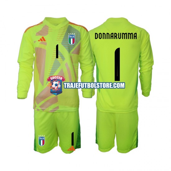 Camiseta 1ª Italia Donnarumma 1 Portero Niño Euro 2024 ML