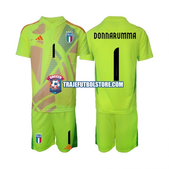 Camiseta 1ª Italia Donnarumma 1 Portero Niño Euro 2024 Manga Corta