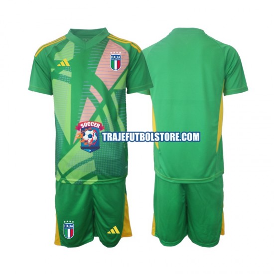 Camiseta 2ª Italia Portero Niño Euro 2024 Manga Corta