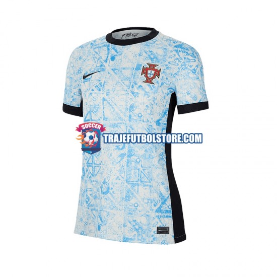 Camiseta 2ª Portugal Mujer Euro 2024 Manga Corta