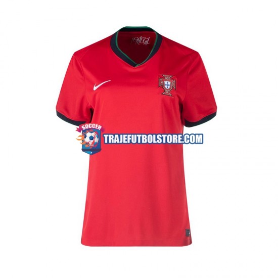 Camiseta 1ª Portugal Mujer Euro 2024 Manga Corta