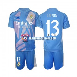 Camiseta 1ª Real Madrid Andriy Lunin 13 Portero Niño 2024-2025 Manga Corta