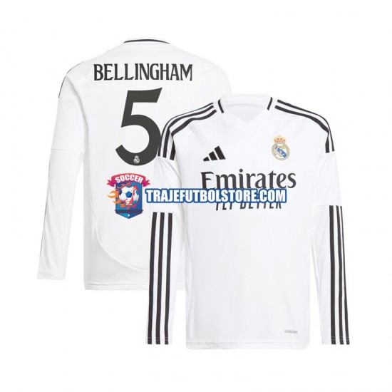 Camiseta 1ª Real Madrid Jude Bellingham 5 Hombre 2024-2025 ML