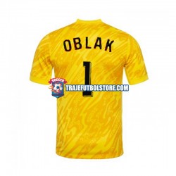 Camiseta 1ª Eslovenia Jan Oblak 1 Portero Hombre Euro 2024 Manga Corta