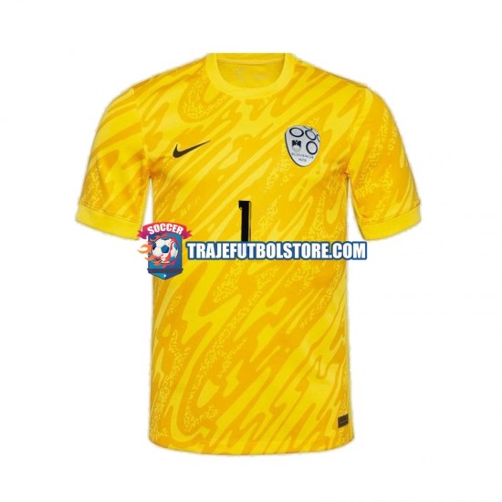 Camiseta 1ª Eslovenia Jan Oblak 1 Portero Hombre Euro 2024 Manga Corta