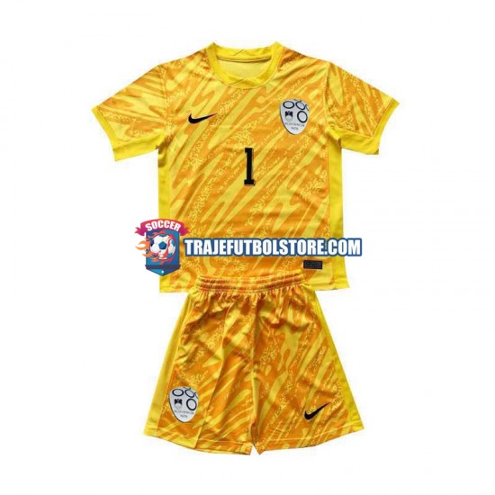 Camiseta 1ª Eslovenia Jan Oblak 1 Portero Niño Euro 2024 Manga Corta