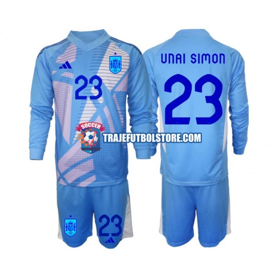 Camiseta 1ª España Unai Simon 23 Portero Niño Euro 2024 ML