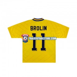 Camiseta 1ª Suecia Brolin 11 Retro Hombre 1994 Manga Corta