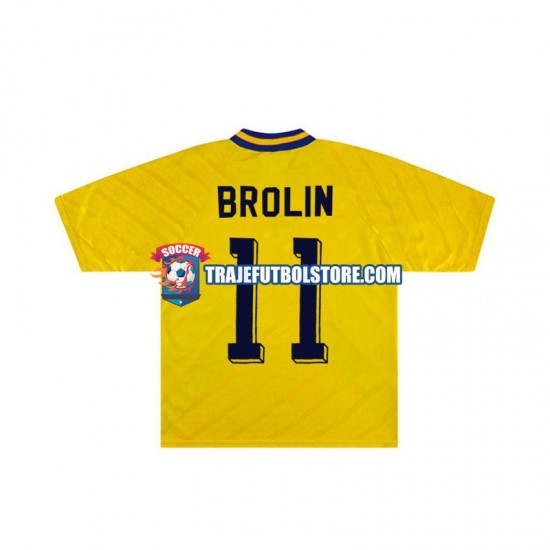 Camiseta 1ª Suecia Brolin 11 Retro Hombre 1994 Manga Corta