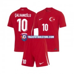 Camiseta 2ª Turquía Hakan Calhanoglu 10 Niño Euro 2024 Manga Corta