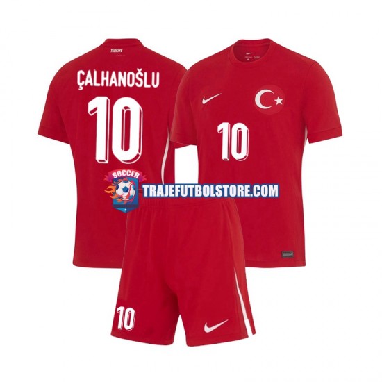 Camiseta 2ª Turquía Hakan Calhanoglu 10 Niño Euro 2024 Manga Corta