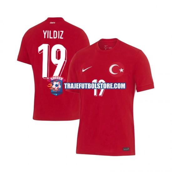 Camiseta 2ª Turquía Kenan Yıldız 19 Hombre Euro 2024 Manga Corta
