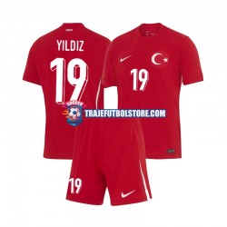 Camiseta 2ª Turquía Kenan Yıldız 19 Niño Euro 2024 Manga Corta