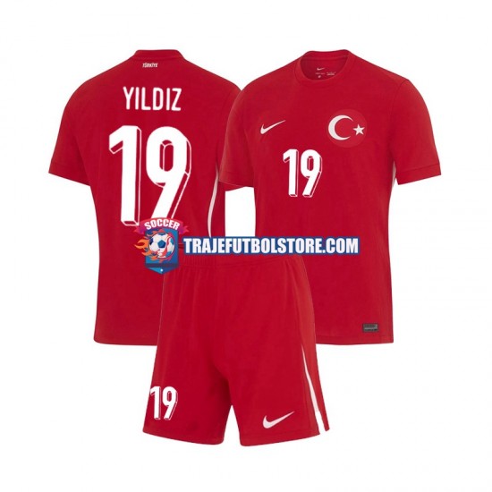Camiseta 2ª Turquía Kenan Yıldız 19 Niño Euro 2024 Manga Corta