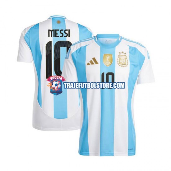 Camiseta 1ª Argentina Lionel Messi 10 Hombre Copa America 2024 Manga Corta