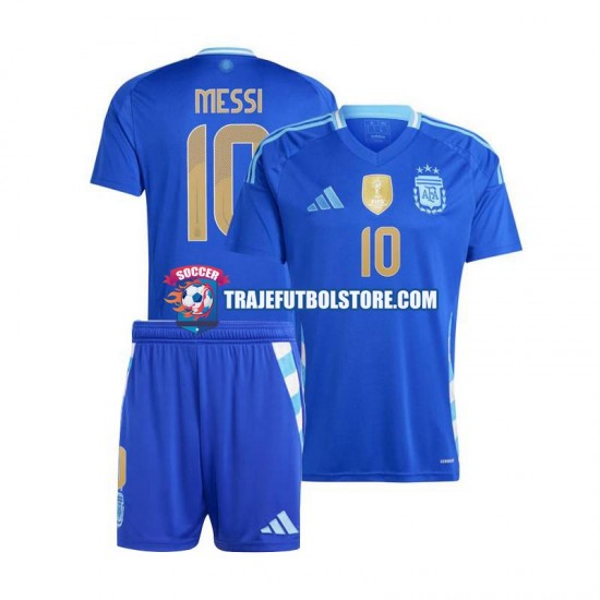 Camiseta 2ª Argentina Lionel Messi 10 Niño Copa America 2024 Manga Corta