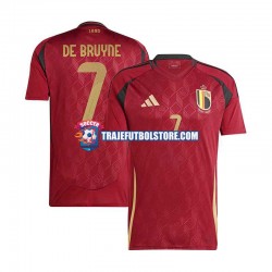 Camiseta 1ª Bélgica De Bruyne 7 Hombre Euro 2024 Manga Corta