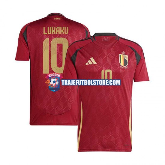 Camiseta 1ª Bélgica Romelu Lukaku 10 Hombre Euro 2024 Manga Corta