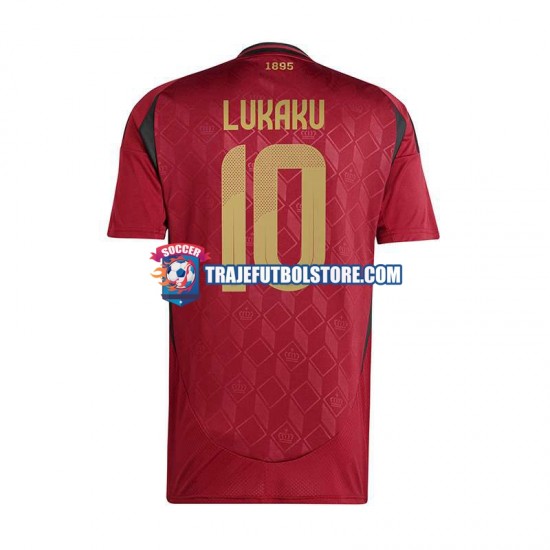 Camiseta 1ª Bélgica Romelu Lukaku 10 Hombre Euro 2024 Manga Corta