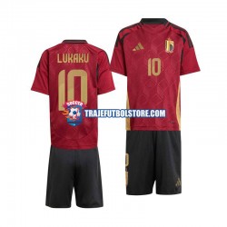 Camiseta 1ª Bélgica Romelu Lukaku 10 Niño Euro 2024 Manga Corta