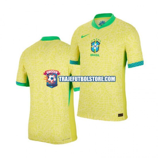 Camiseta 1ª Brasil Hombre Copa America 2024 Manga Corta