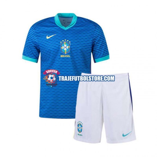 Camiseta 2ª Brasil Niño Copa America 2024 Manga Corta