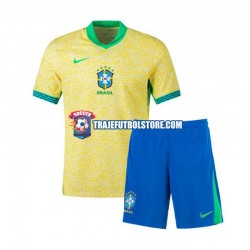 Camiseta 1ª Brasil Niño Copa America 2024 Manga Corta