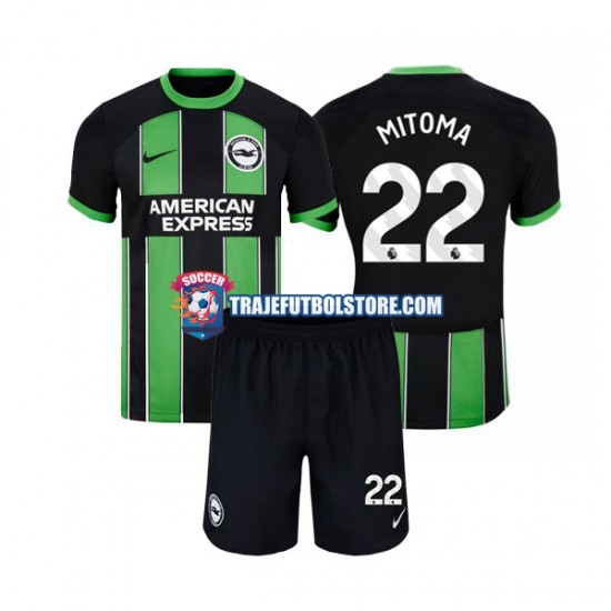 Camiseta 2ª Brighton Hove Albion Mitoma 22 Niño 2023-2024 Manga Corta