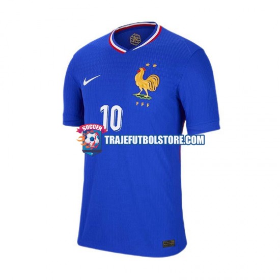 Camiseta 1ª Francia Mbappé 10 Hombre Euro 2024 Manga Corta