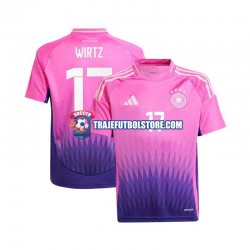 Camiseta 2ª Alemania Florian Wirtz 17 Hombre Euro 2024 Manga Corta
