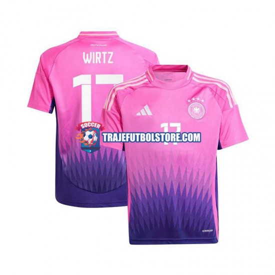 Camiseta 2ª Alemania Florian Wirtz 17 Hombre Euro 2024 Manga Corta