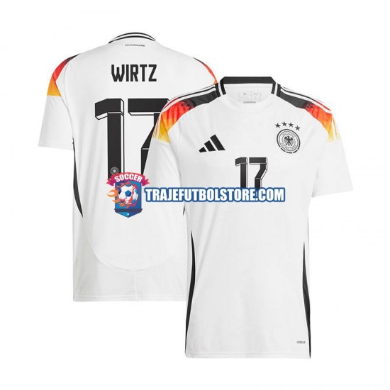 Camiseta 1ª Alemania Florian Wirtz 17 Hombre Euro 2024 Manga Corta