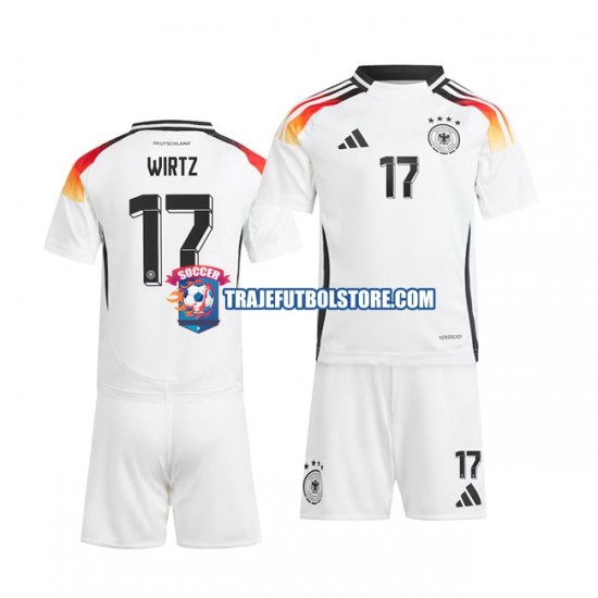 Camiseta 1ª Alemania Florian Wirtz 17 Niño Euro 2024 Manga Corta