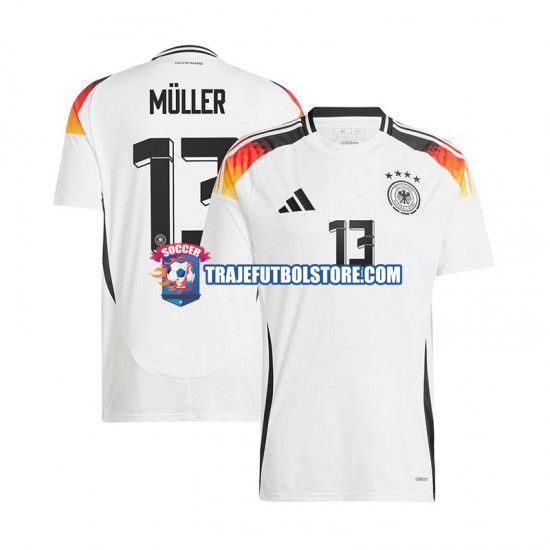 Camiseta 1ª Alemania Thomas Muller 13 Hombre Euro 2024 Manga Corta