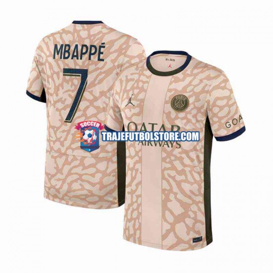 Camiseta 4ª Paris Saint-Germain Mbappé 7 Hombre 2023-2024 Manga Corta