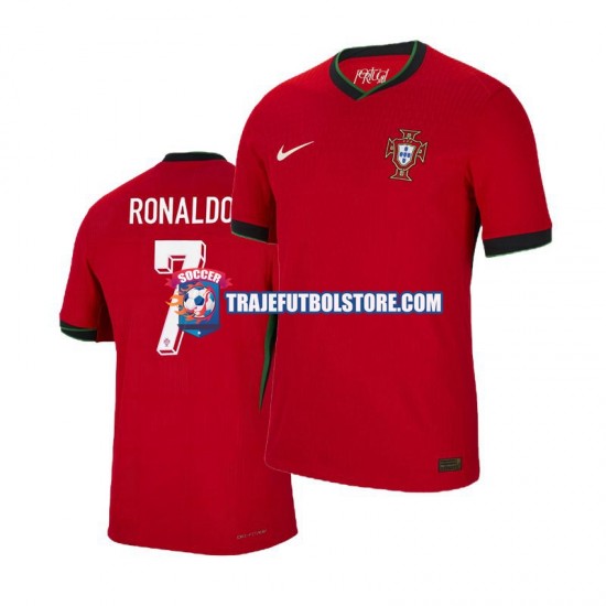Camiseta 1ª Portugal Cristiano Ronaldo 7 Hombre Euro 2024 Manga Corta