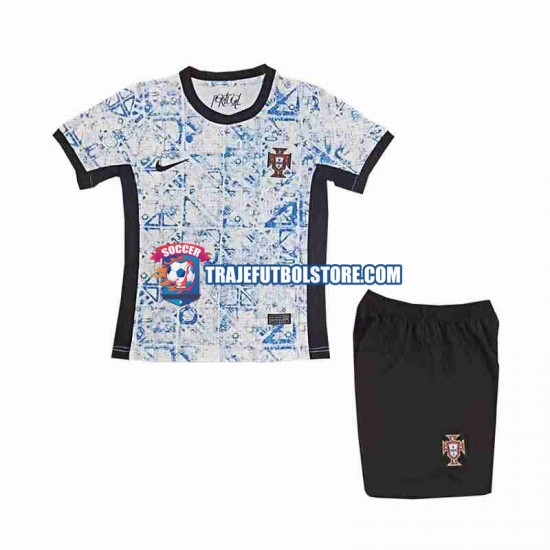 Camiseta 2ª Portugal Niño Euro 2024 Manga Corta