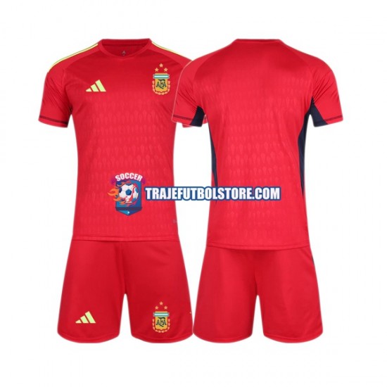 Camiseta 2ª Argentina Portero Niño Copa Mundial 2022 Manga Corta