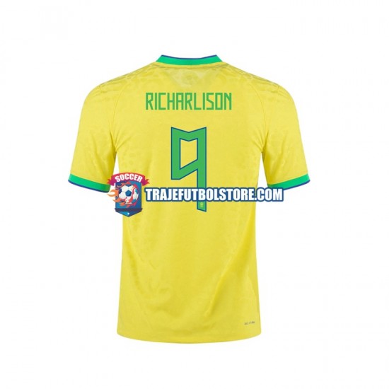 Camiseta 1ª Brasil RICHARLISON 9 Hombre 2022 Manga Corta