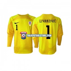 Camiseta 1ª Croacia Dominik Livakovic 1 Portero Hombre Copa Mundial 2022 ML