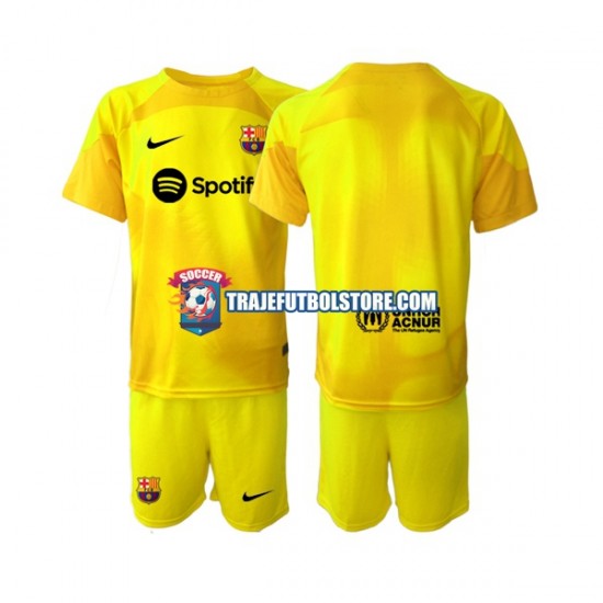Camiseta 4ª FC Barcelona Portero Niño 2022-2023 Manga Corta